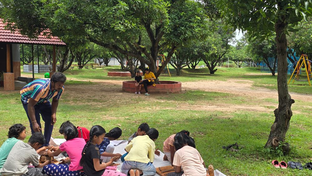 Children of all ages learning together at Mango Woods School