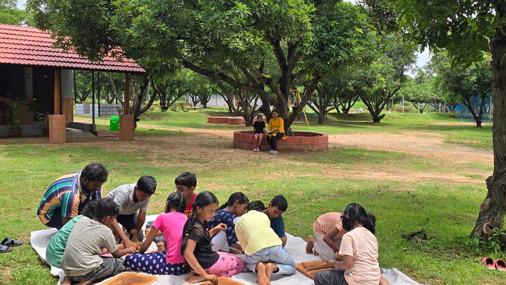 Children of all ages learning together at Mango Woods School