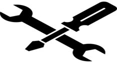 Spanner and screwdriver mark for the garage space
